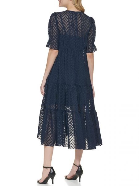 Шифоновое платье мини с коротким рукавом с абстрактным узором Tommy Hilfiger