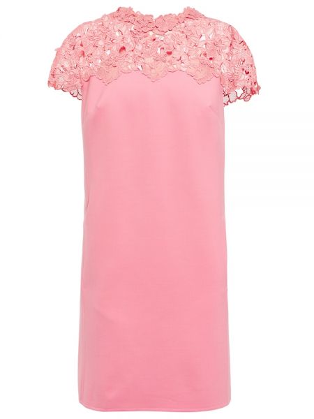 Φόρεμα με δαντέλα Oscar De La Renta ροζ