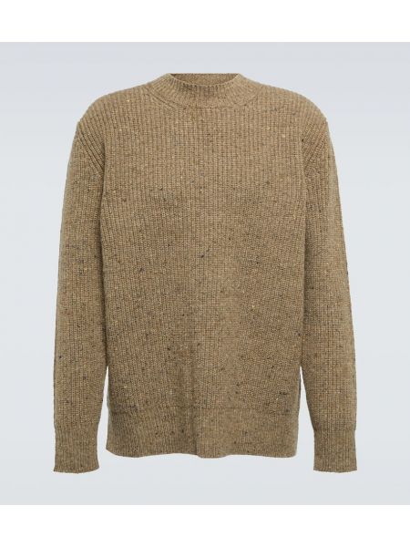 Sweter wełniany z kaszmiru Maison Margiela brązowy