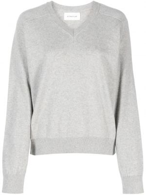 Kašmírový svetr s výstřihem do v Armarium šedý