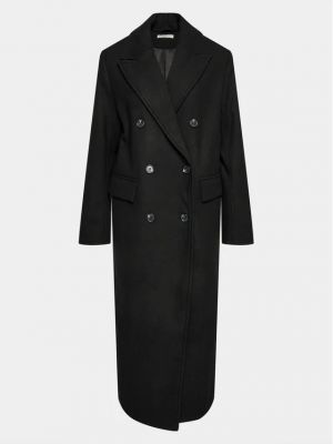 Vlněný zimní kabát Gina Tricot černý