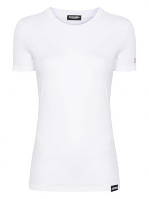 Kokvilnas t-krekls ar apdruku Dsquared2 balts