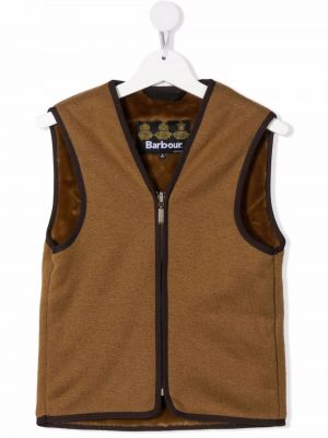 Zip montert vest for jenter Barbour Kids brun