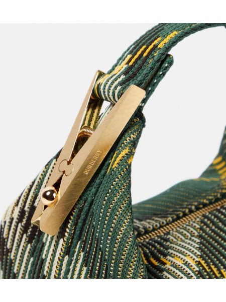 Žakardinė pledinė rankinė su viršutine rankena Burberry žalia