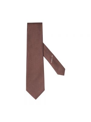 Jedwabny krawat Ermenegildo Zegna brązowy