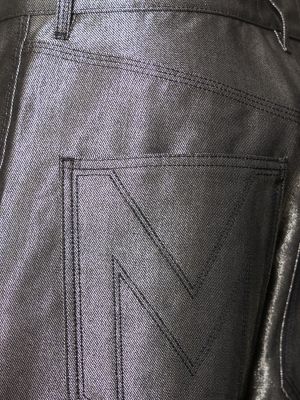 Reflexní oversized džíny Marc Jacobs stříbrné