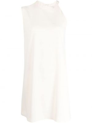 Асиметрична мини рокля от креп Merci бяло