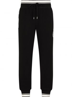 Pantalones de chándal con bordado Dolce & Gabbana negro