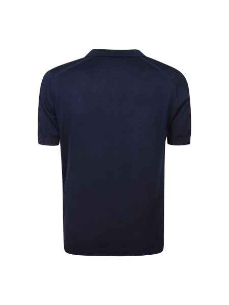Poloshirt mit v-ausschnitt John Smedley blau