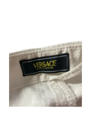 Falda de algodón Versace Pre-owned blanco