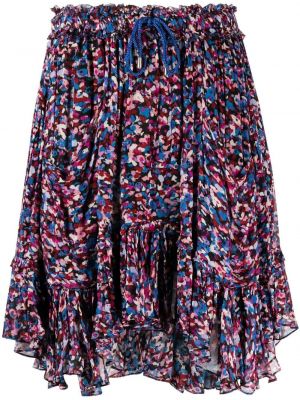 Midi sukně s vysokým pasem s volány Isabel Marant Etoile - růžová