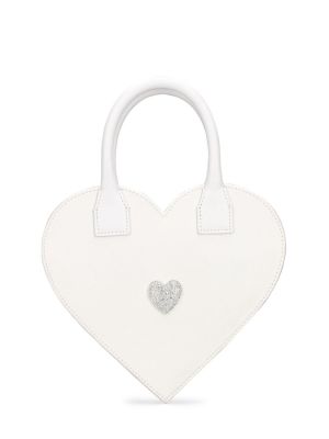 Сатенени чанта със сърца Mach & Mach бяло