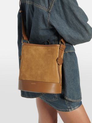 Велурени чанта за ръка Isabel Marant кафяво