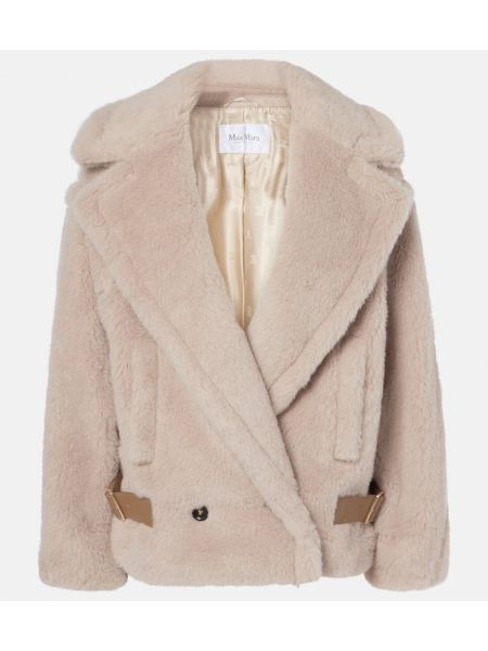 Teddyjacka i ull i siden i alpacka Max Mara beige