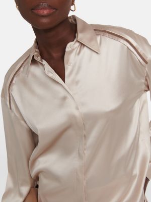 Camicia di seta Brunello Cucinelli beige