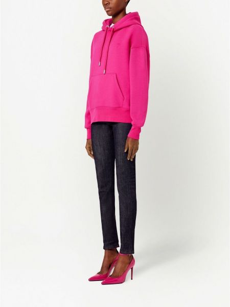 Siuvinėtas džemperis su gobtuvu Ami Paris rožinė