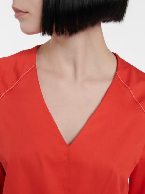Памучна блуза Max Mara оранжево