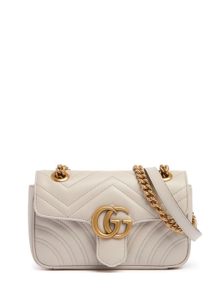 Lær mini bag Gucci hvit