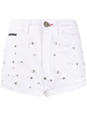 Kratke hlače s kristali Philipp Plein bela