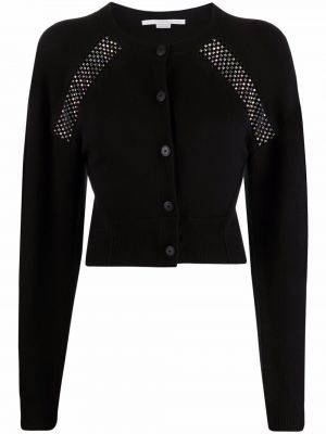 Strikkegenser med rhinestones Stella Mccartney svart