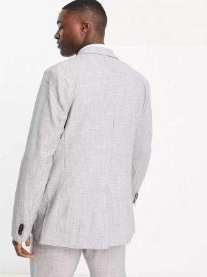 Приталенный пиджак New Look серый