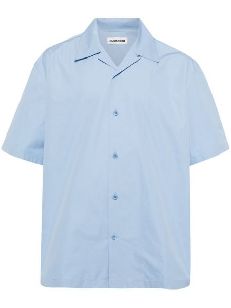 Chemise en coton avec manches courtes Jil Sander bleu