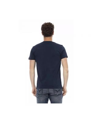 Camisa con estampado con escote v Trussardi azul
