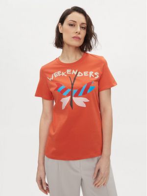 Priliehavé tričko Weekend Max Mara oranžová