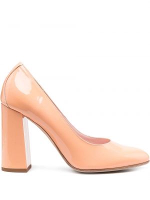 Кожени полуотворени обувки от лакирана кожа Scarosso оранжево