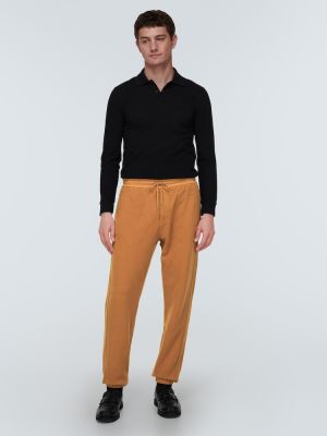 Pantaloni tuta di cotone Saint Laurent arancione