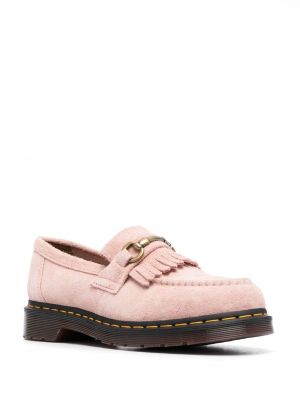 Semišové loafers Dr. Martens růžové