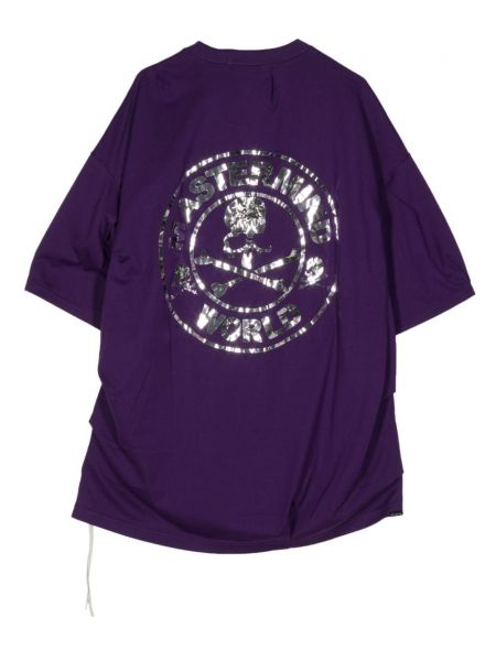 Bavlněné tričko Mastermind World fialové
