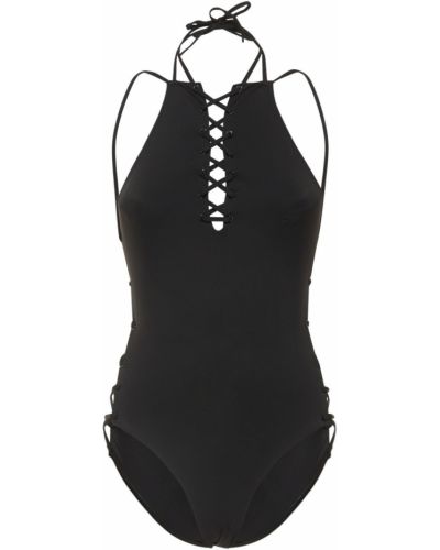 Jednodijelni kupaći kostim s printom Balenciaga crna