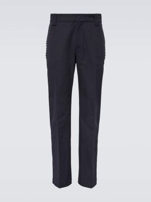 Pantalon droit en coton Valentino bleu