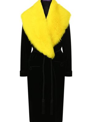 Бархатное пальто Ralph Lauren черное