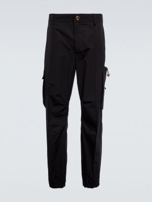 Хлопковые брюки карго слим Versace черные