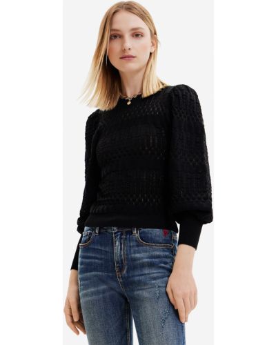 Пуловер Desigual черно