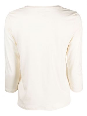 Lyocell t-shirt mit v-ausschnitt Majestic Filatures weiß