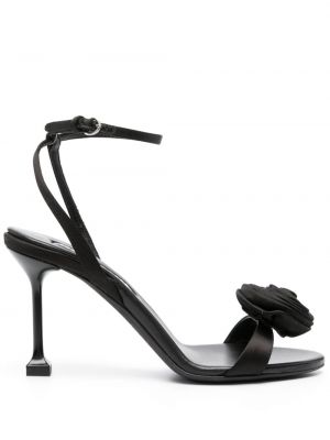 Saténové sandále Miu Miu čierna