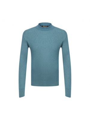 Кашемировый шелковый свитер Loro Piana синий