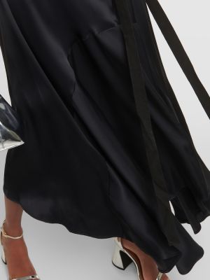 Rochie midi asimetrică plisată Plan C negru