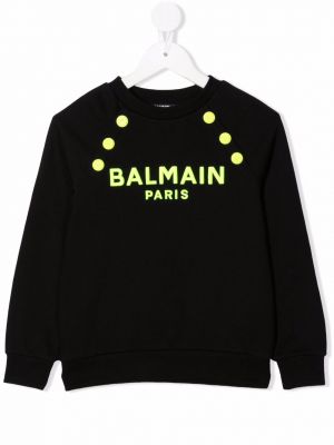 Trykt hettegenser for jenter Balmain Kids svart