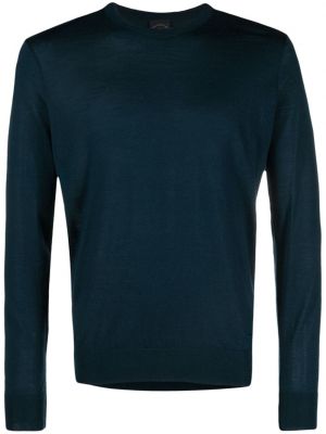 Vlnený sveter s okrúhlym výstrihom Paul & Shark modrá