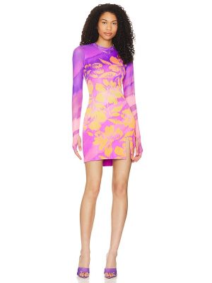 Mini vestido de flores con estampado tropical Afrm violeta
