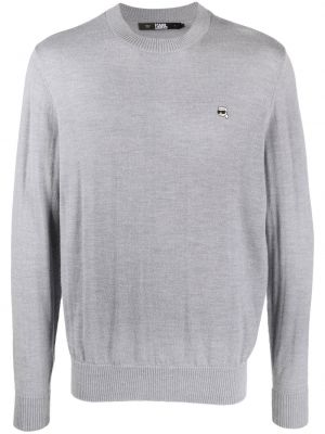 Pull col rond Karl Lagerfeld gris