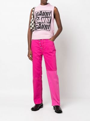 Straight jeans Ganni pink