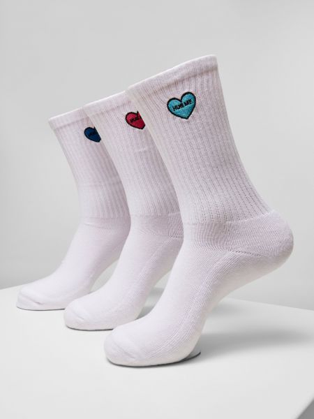 Ponožky s výšivkou so srdiečkami Mt Accessoires biela