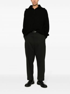 Vlněný svetr na zip z merino vlny Studio Nicholson černý