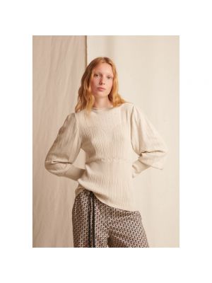 Sweter z okrągłym dekoltem Jane Lushka beżowy