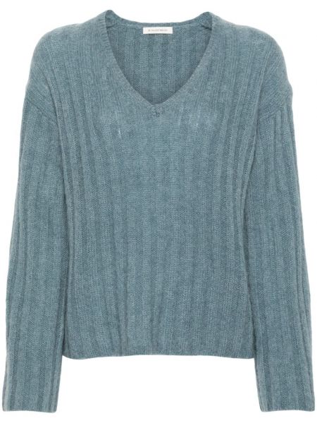 Chunky дълъг пуловер с v-образно деколте By Malene Birger синьо